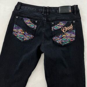 Coogi Vintage Y2K Embroidered Pocket Straight Leg Black Jeans, Sz 9/10 (US 29)